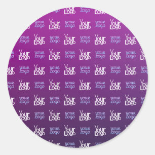 Your Logo   2 Uploaded Images or Business Logos  Classic Round Sticker