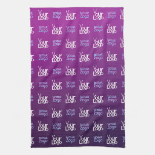 Your Logo   2 Uploaded Images or Business Logos  Tea Towel