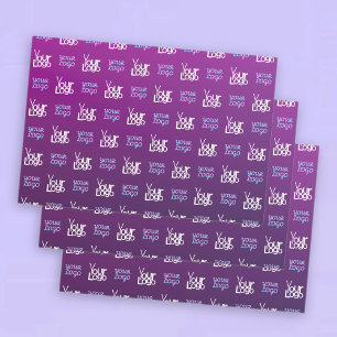 Your Logo 2 Uploaded Images or Business Logos Wrapping Paper Sheet