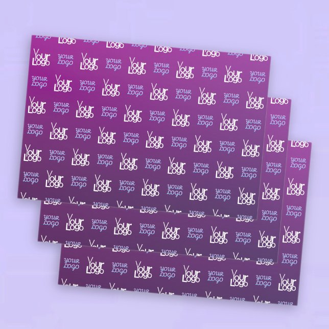 Your Logo | 2 Uploaded Images or Business Logos  Wrapping Paper Sheet (Creator Uploaded)