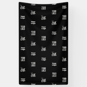 Your Logo 3 Logo Pattern Design Editable Black Banner