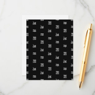 Your Logo   3 Logo Pattern Design Editable Black Enclosure Card