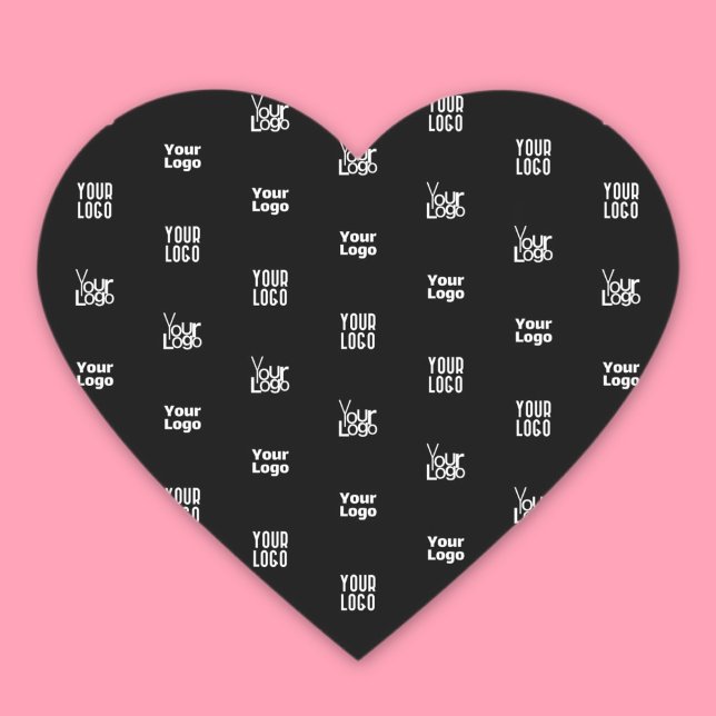 Your Logo | 3 Logo Pattern Design Editable Black Heart Sticker (Creator Uploaded)