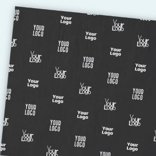 Your Logo 3 Logo Pattern Design Editable Black Tissue Paper