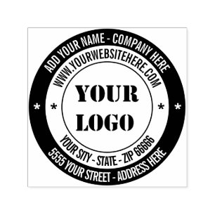 Your Logo Address Name Website Round Colour Stamp