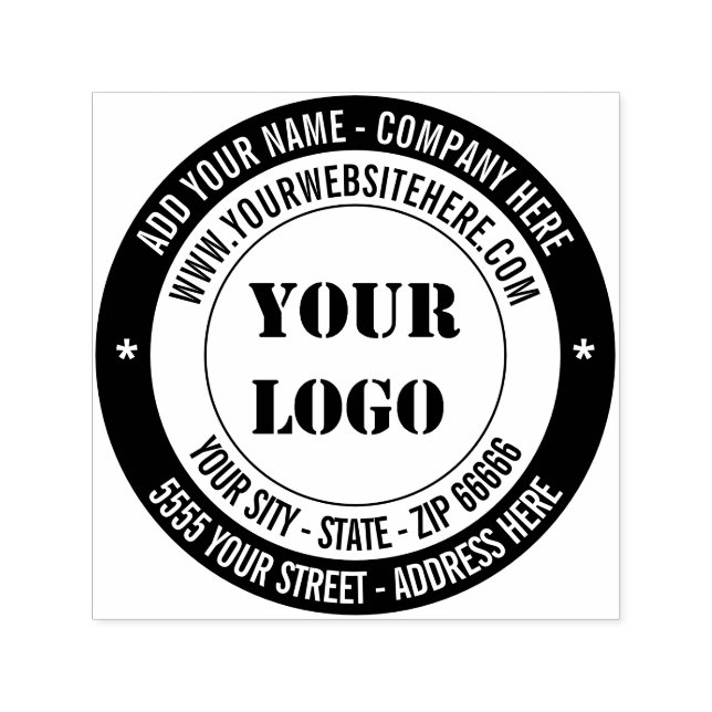 Your Logo Address Name Website - Special Design Self-inking Stamp (Design)