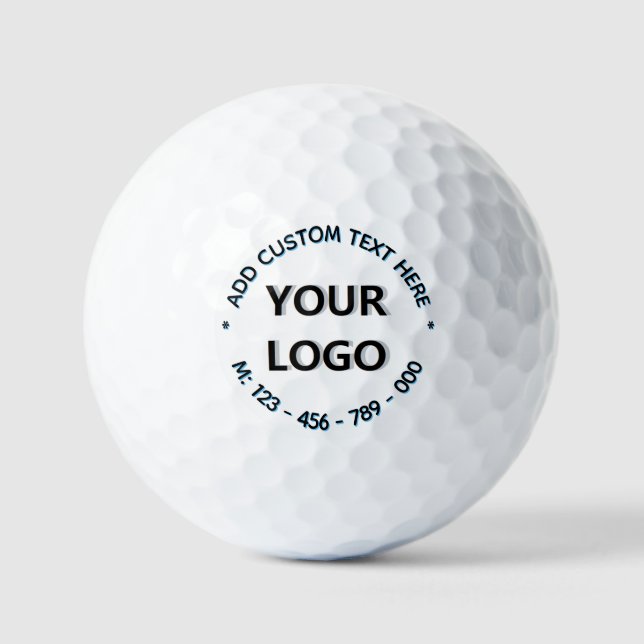 Your Logo and Custom Text Branded Golf Balls Stamp (Front)