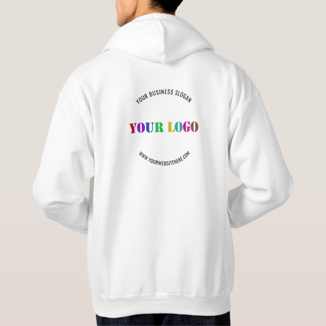 Your Logo and Custom Text Business Hoodie Template (Back)