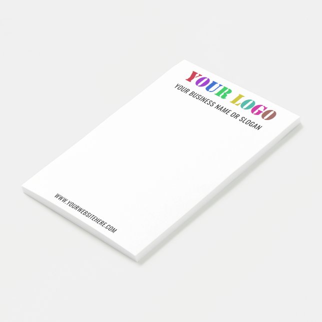 Your Logo and Text Business Post-it® Notes Example (Angled)