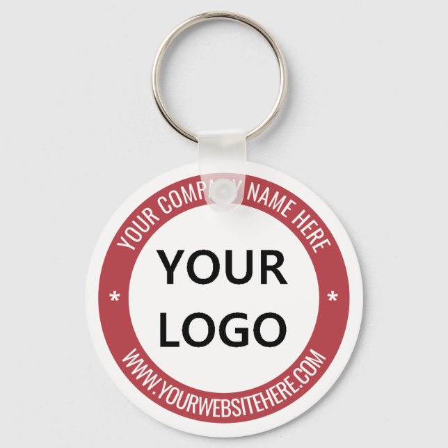 Your Logo and Text Business Promotional Keychain (Front)