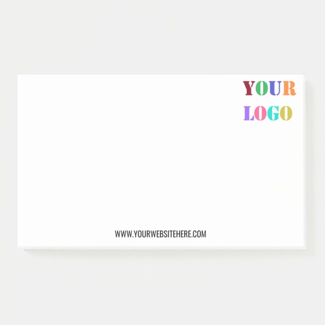 Your Logo and Text Business Sticky Notes (Front)