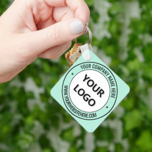 Your Logo and Text Keychain Business Promotional