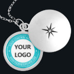 Your Logo and Text Necklace - Custom Colours<br><div class="desc">Custom Colours and Font - Your Logo or Photo Name Website or Custom Text Promotional Business or Personal Modern Stamp Design Necklace / Gift - Add Your Logo - Image - Photo or QR Code / Name - Company / Website or other Information / text - Resize and move or...</div>