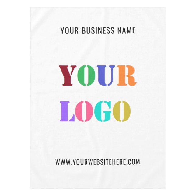 Your Logo and Text Promotional Business Tablecloth (Front)