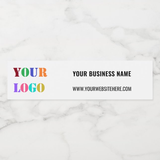 Your Logo and Text Promotional Water Bottle Label (Single Label)