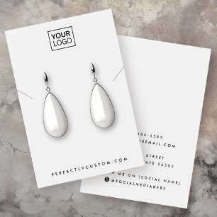 Your logo any colour necklace earring display card
