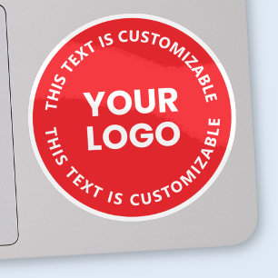 Your Logo/Any Uploaded Image & Circular Text   Red