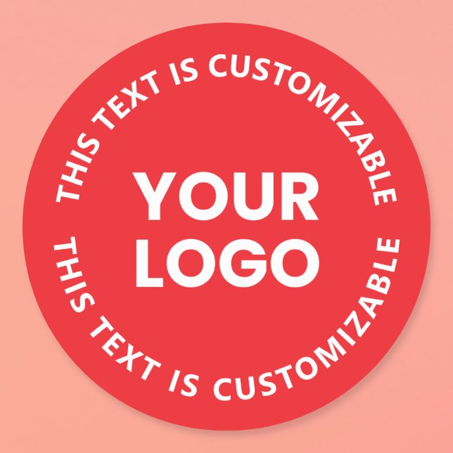 Your Logo/Any Uploaded Image & Circular Text | Red Classic Round Sticker (Creator Uploaded)