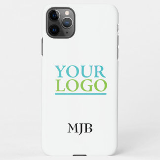 Your Logo/Art/Photo, Black Monogram on White iPhone 11Pro Max Case