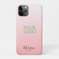 Your Logo/Art/Photo, Black Name, Gradient Peach iP