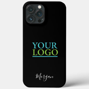 Your Logo/Art/Photo, DIY Name White Script, Black Case-Mate iPhone Case