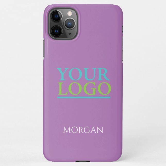Your Logo/Art/Photo, DIY White Name on Lavender iPhone Case (Back)