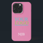 Your Logo/Art/Photo, Monogram, Pink<br><div class="desc">Personalise with your company logo,  art or photo and white monogram on pink background.</div>