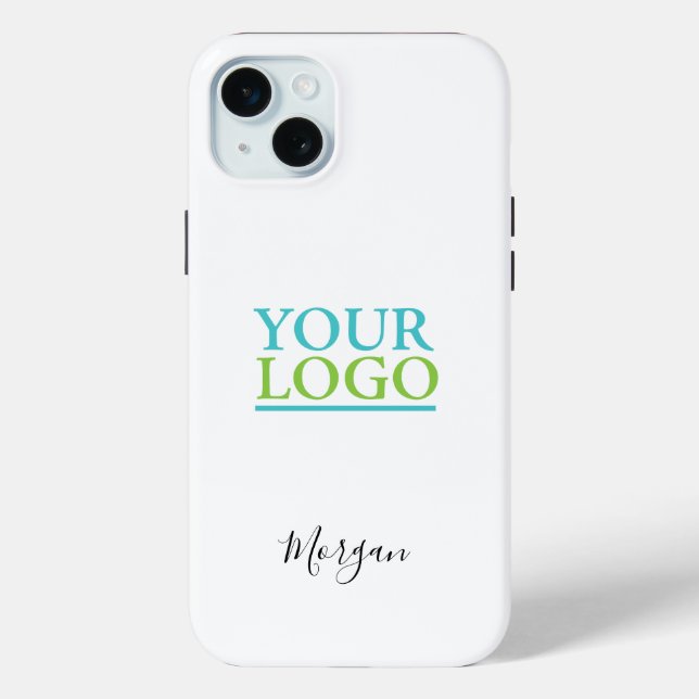 Your Logo/Art/Photo, Name Black Script, White Case-Mate iPhone Case (Back)