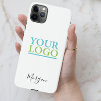 Your Logo/Art/Photo, Name Black Script, White