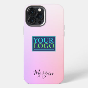 Your Logo/Art/Photo, Name, Gradient Lavender/Pink iPhone 13 Pro Max Case