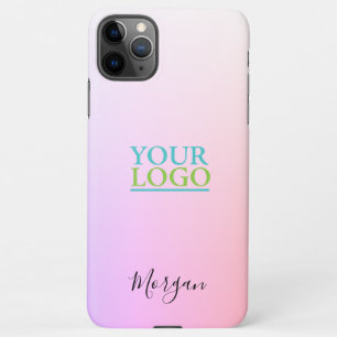 Your Logo/Art/Photo, Name, Pink & Lavender Ombre iPhone 11Pro Max Case