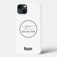 Your Logo/Art /Photo, Name, White iPhone Case
