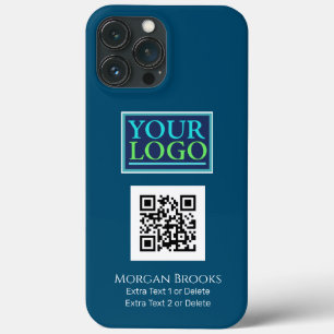 Your Logo/Art/Photo, QR Code, Name/Info Ocean Blue iPhone 13 Pro Max Case