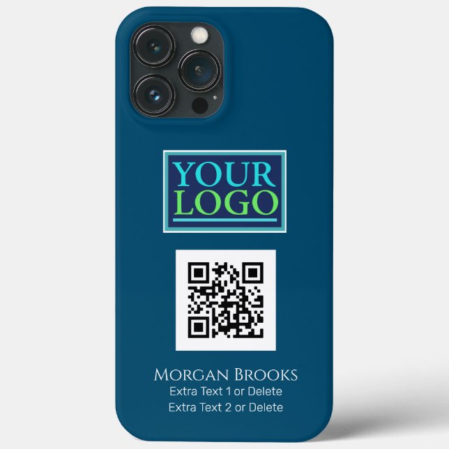 Your Logo/Art/Photo, QR Code, Name/Info Ocean Blue Case-Mate iPhone Case (Back)