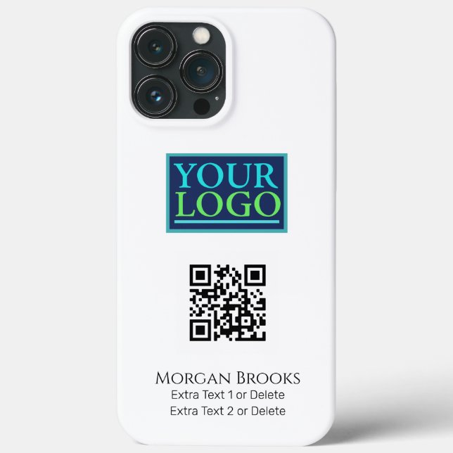 Your Logo/Art/Photo, QR Code, Name/Info on White Case-Mate iPhone Case (Back)