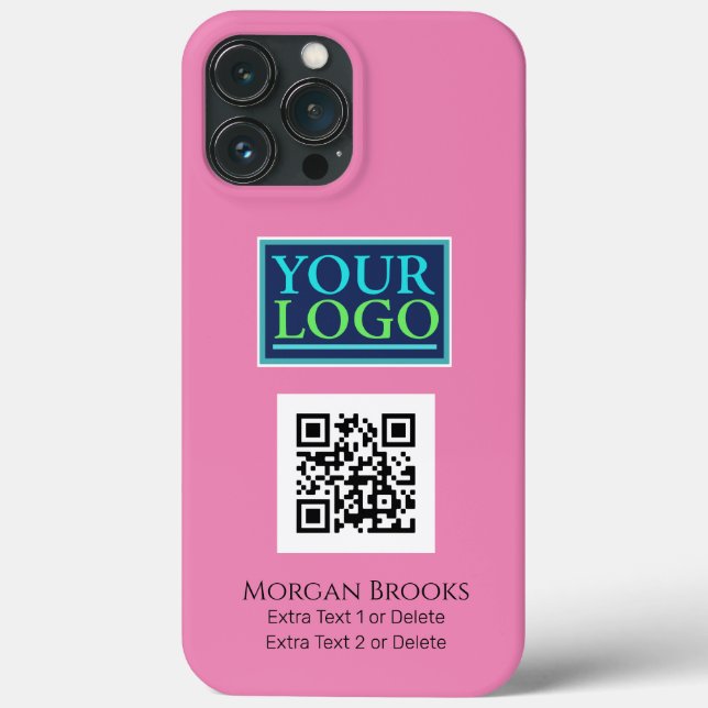 Your Logo/Art/Photo, QR Code, Name/Info, Pink Case-Mate iPhone Case (Back)