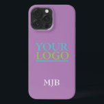 Your Logo/Art/Photo, White Monogram, Lavender<br><div class="desc">Personalise with your company logo,  art or photo and white monogram on lavender background.</div>