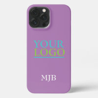 Your Logo/Art/Photo, White Monogram, Lavender