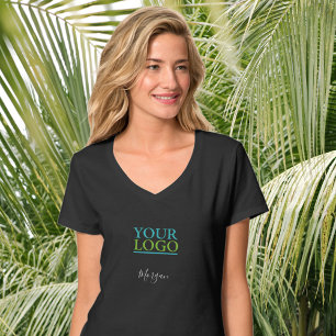 Your Logo/Art/Photo, White Script Name T-Shirt