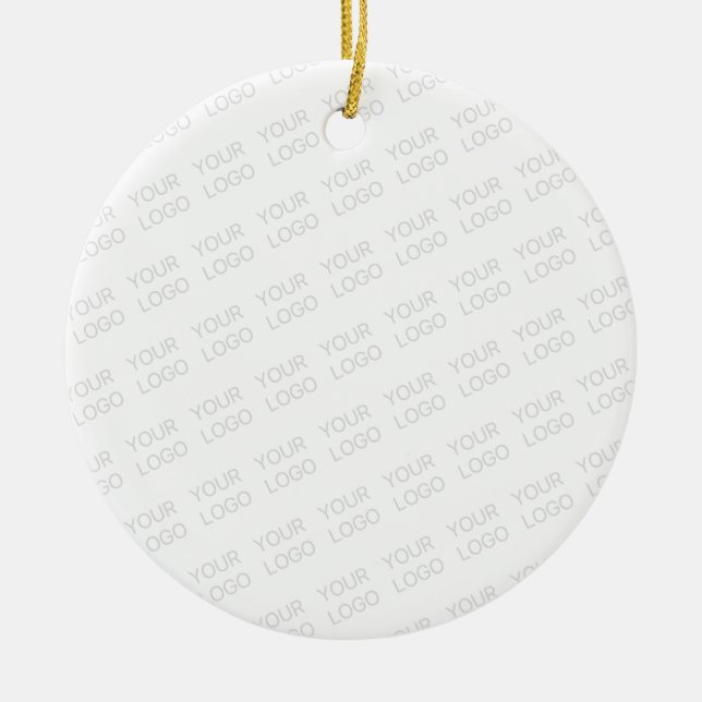 Your Logo Automatically Lightened & Repeating Ceramic Tree Decoration (Front)