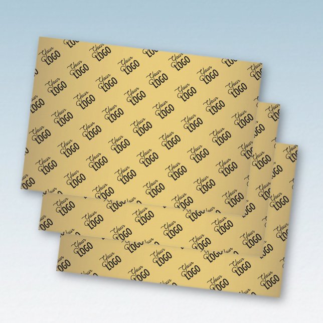 Your Logo (automatically) Tiled 45 | Faux Gold Wrapping Paper Sheet (Creator Uploaded)