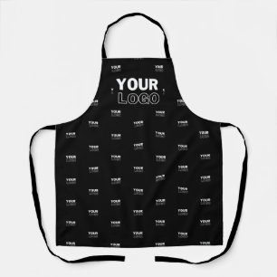 Your Logo & Background Repeating Logo   Black Apron