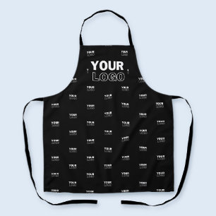 Your Logo & Background Repeating Logo   Black Apron