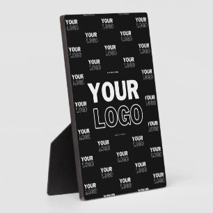 Your Logo & Background Repeating Logo   Black Plaque