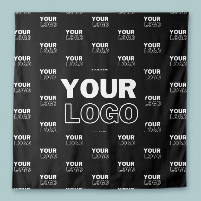 Logo Repeating Pattern Example Your Logo & Background Repeating Logo | Black Tapestry | Zazzle