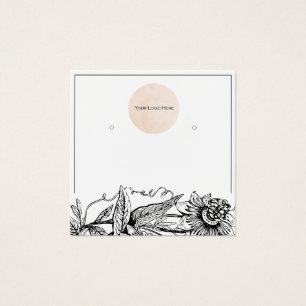 Your Logo Black and White Earring Display Card