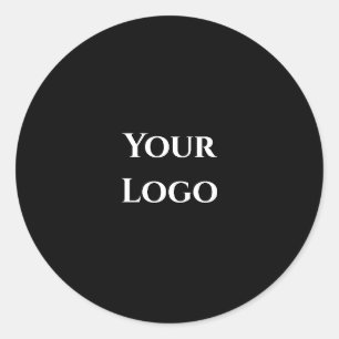 Your logo blank template black simple design card classic round sticker