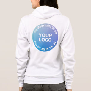 Your Logo   Blue to Purple Ombre & Circular Text Hoodie