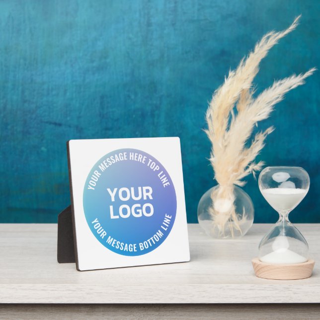 Your Logo | Blue to Purple Ombre & Circular Text Plaque (Insitu)