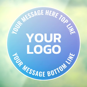 Your Logo   Blue to Purple Ombre & Circular Text Window Cling